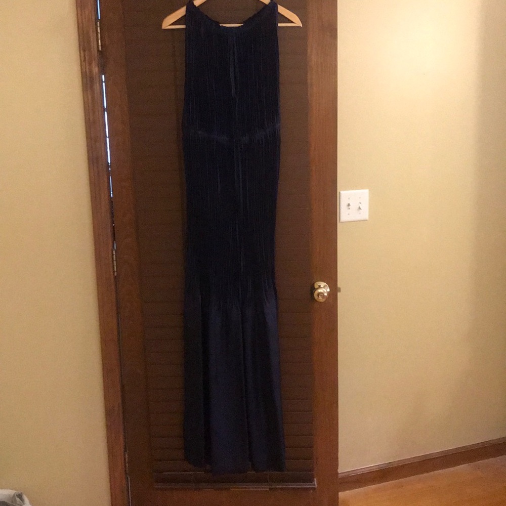 Navy Blue Silk Dress